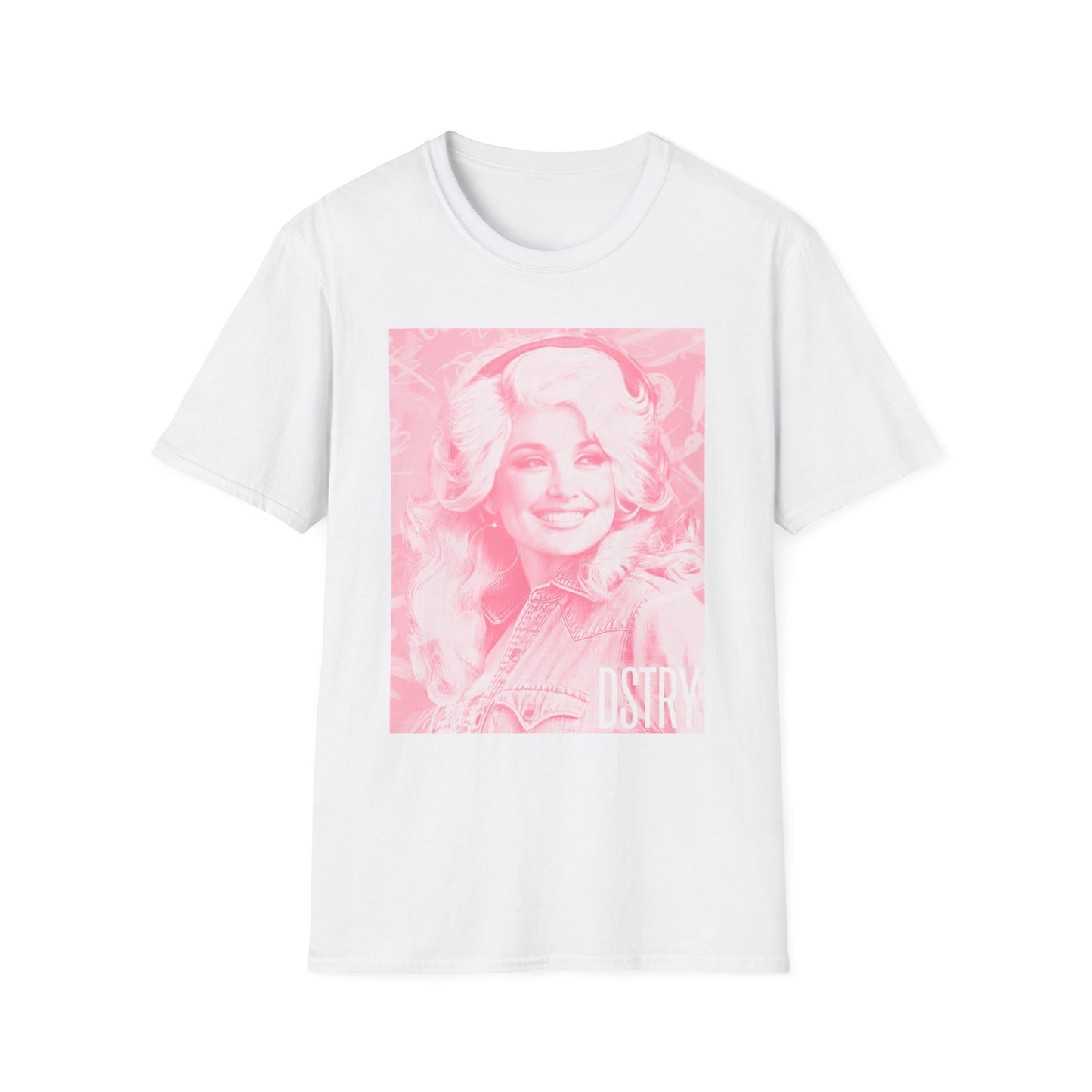 Retro Pink Dolly Portrait T‑Shirt — Vintage Country Music Graphic Tee