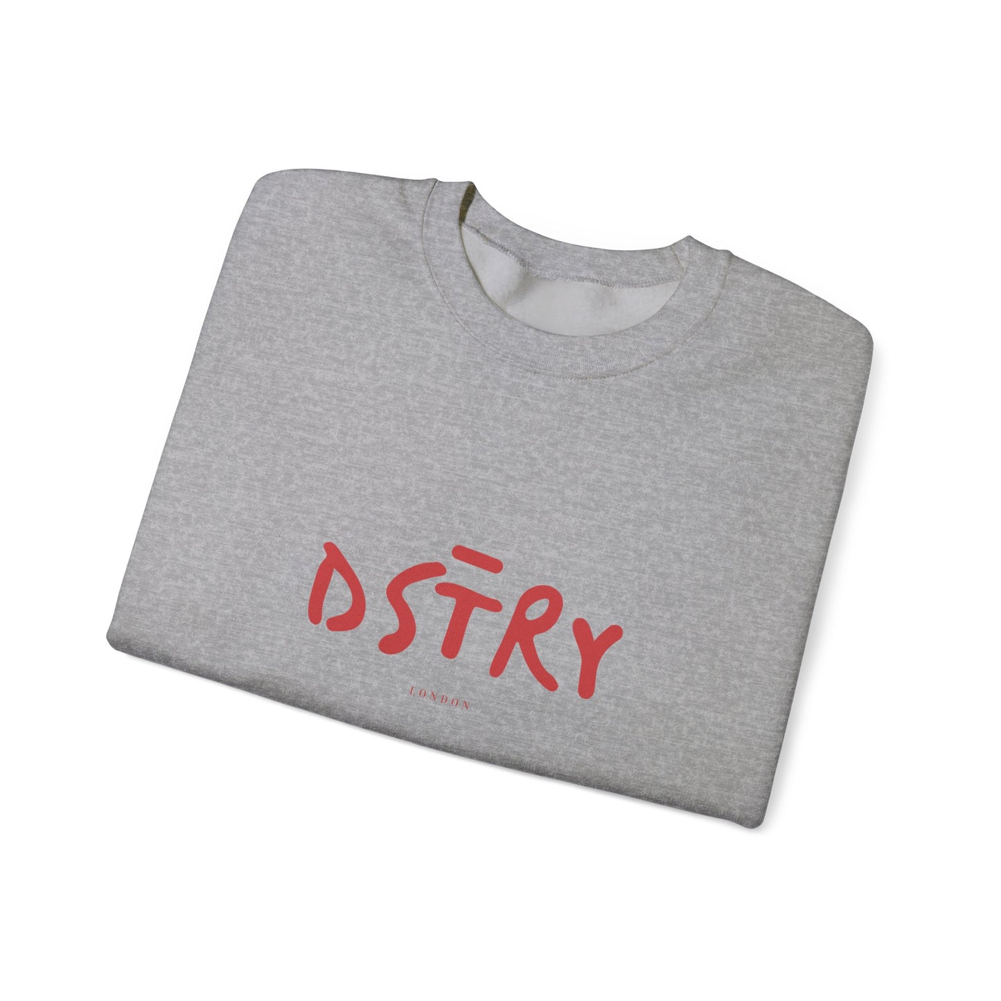 DSTRY GREY Classic Fit AmplifyDestroy Print Crewneck Sweatshirt black navy mens womens gift for him her