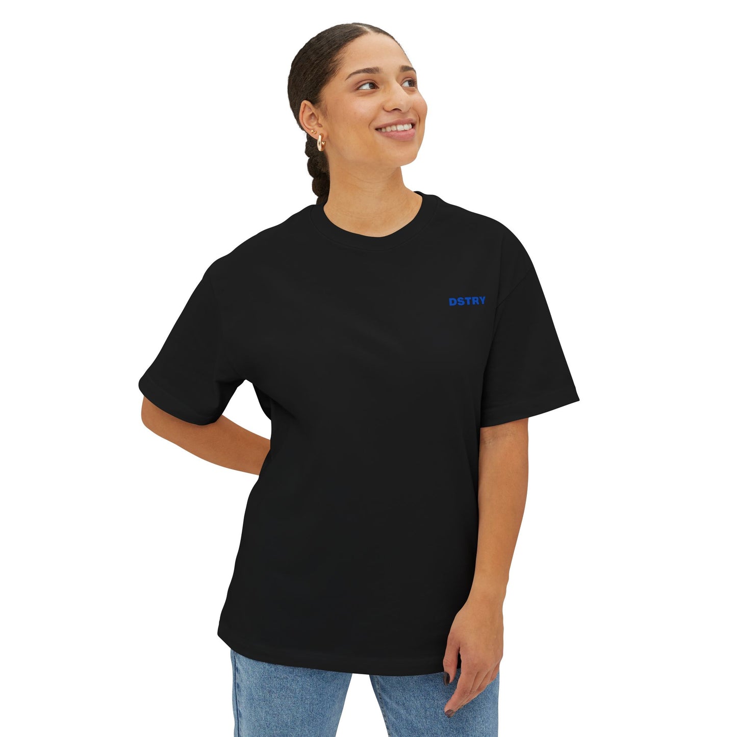 HIPPY CRACK Classic Fit AmplifyDestroy Print Boxy Oversized Casual Style Wear, Gift Trendy Summer Top