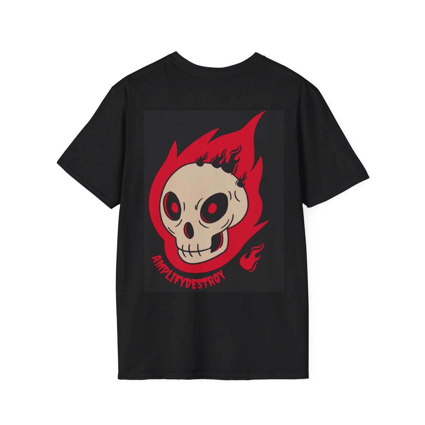 FLAMEHEAD Classic Fit AmplifyDestroy Print Tee Shirt Black Biker Rock Metal