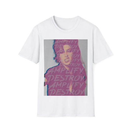 AMY Classic Fit AmplifyDestroy Print Tee Shirt Amy WInehouse
