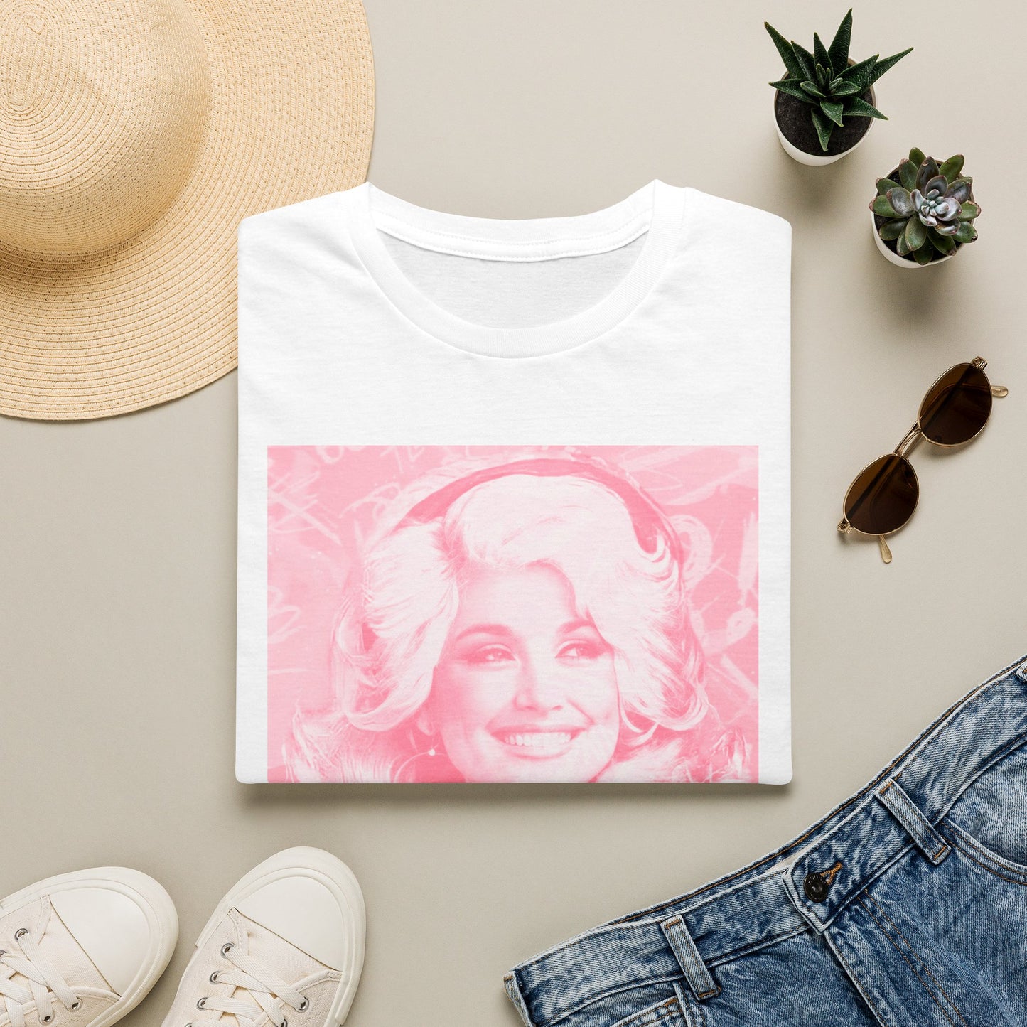 Retro Pink Dolly Portrait T‑Shirt — Vintage Country Music Graphic Tee
