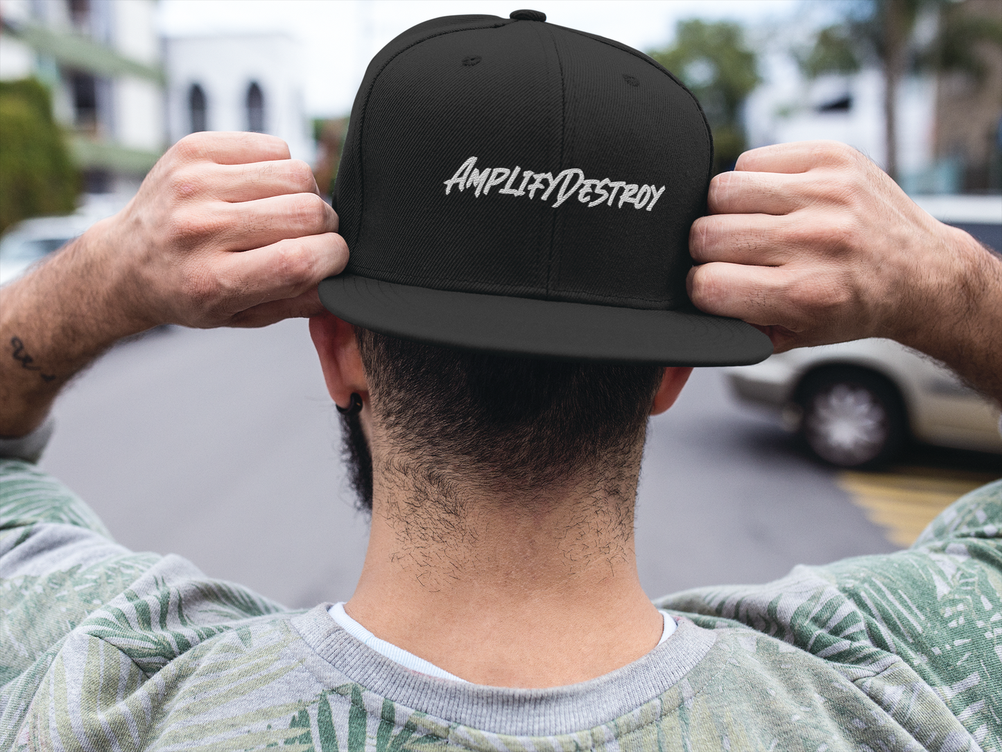 AMPLIFYDESTROY Embroidered Snapback Cap