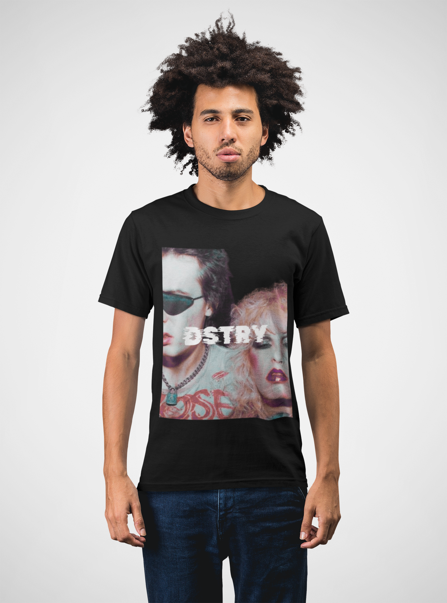 LOVERS Classic Fit AmplifyDestroy Print Tee Shirt Nancy Spungen Punk Rock Black