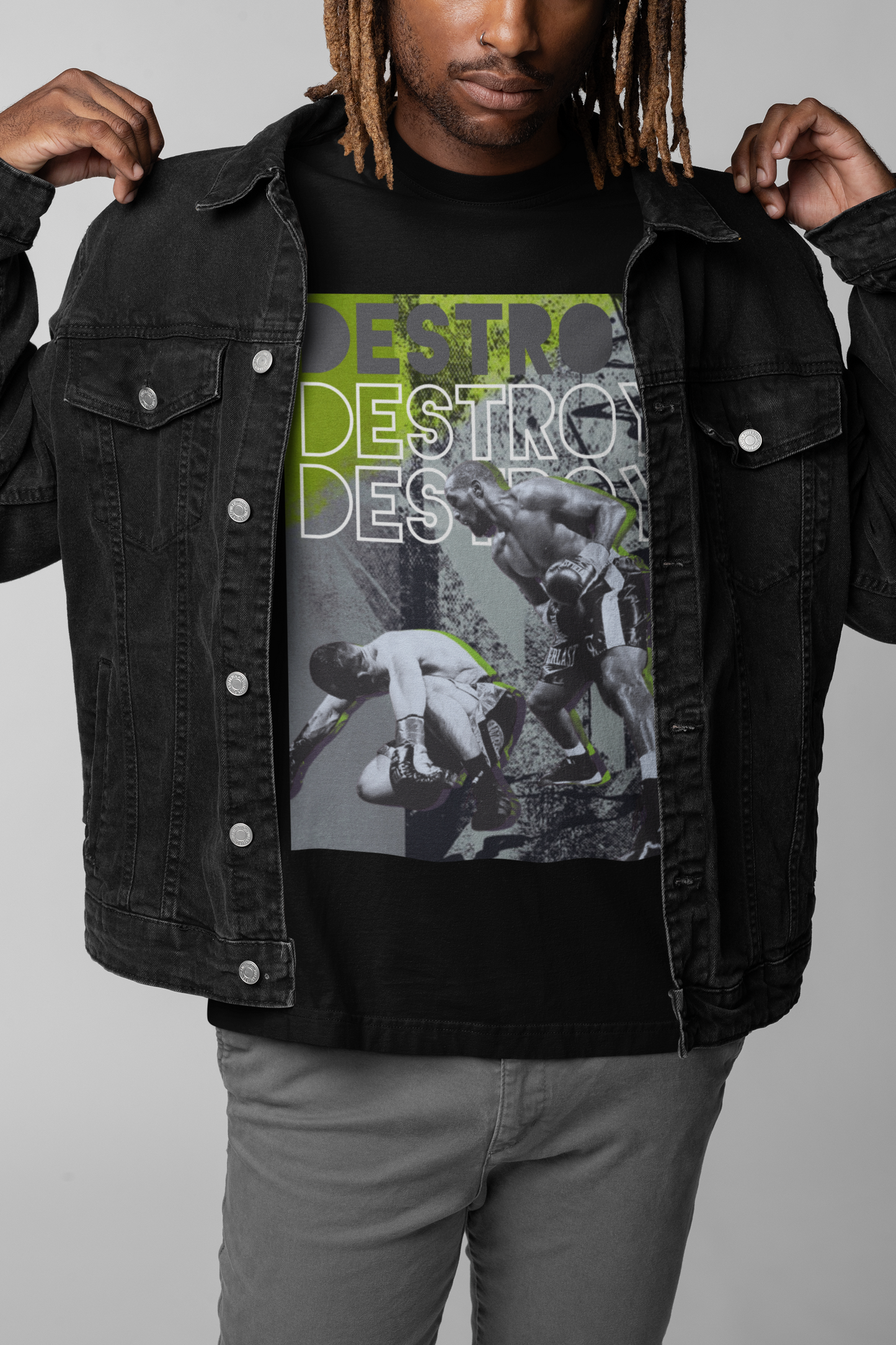 UNDISPUTED Classic Fit AmplifyDestroy Print Bold Graphic Tee for Boxing Martial Arts Lovers, Workout Apparel, Motivational Gift, Athletic Wear, Gym Shirt