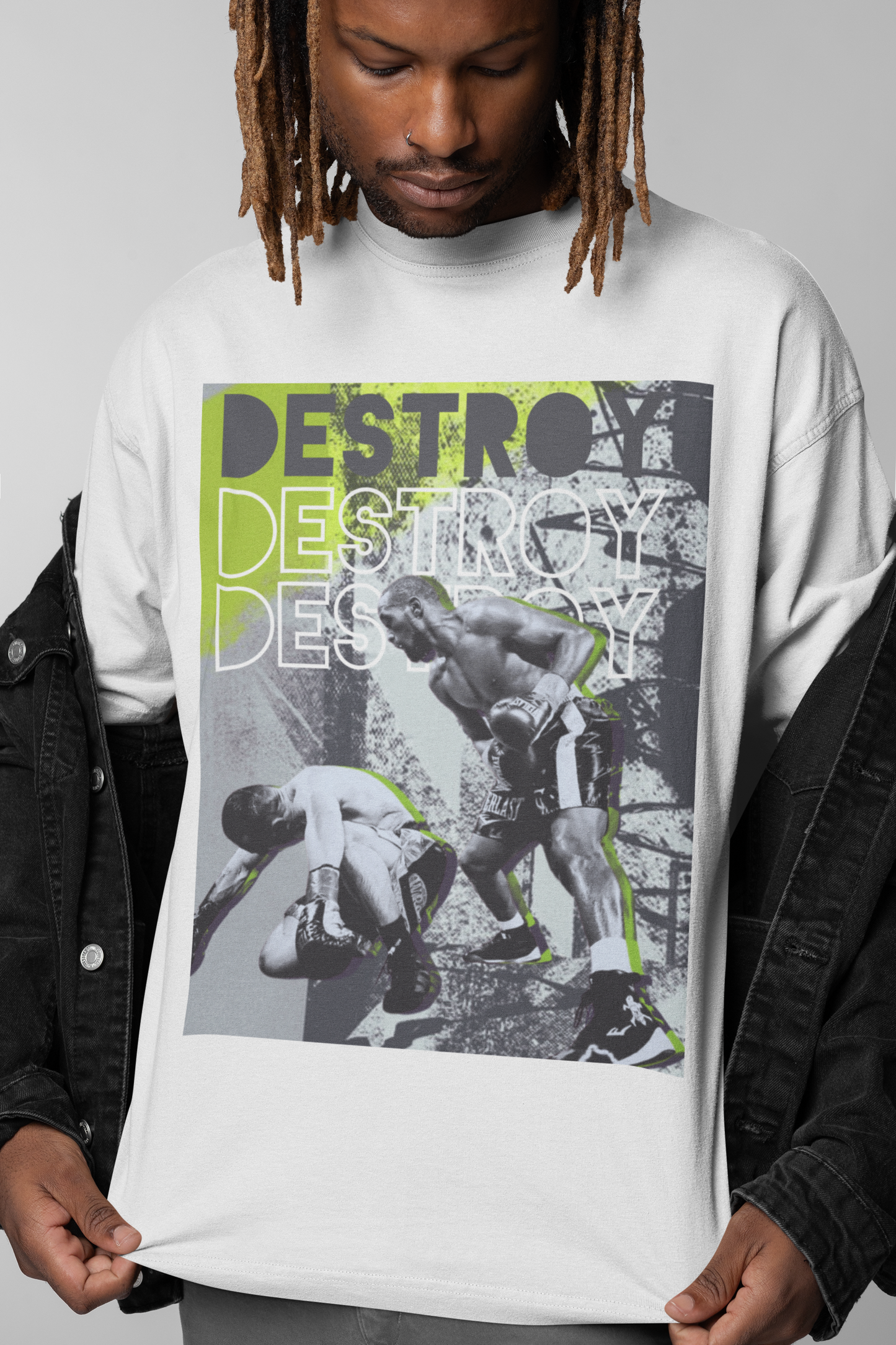 UNDISPUTED Classic Fit AmplifyDestroy Print Bold Graphic Tee for Boxing Martial Arts Lovers, Workout Apparel, Motivational Gift, Athletic Wear, Gym Shirt