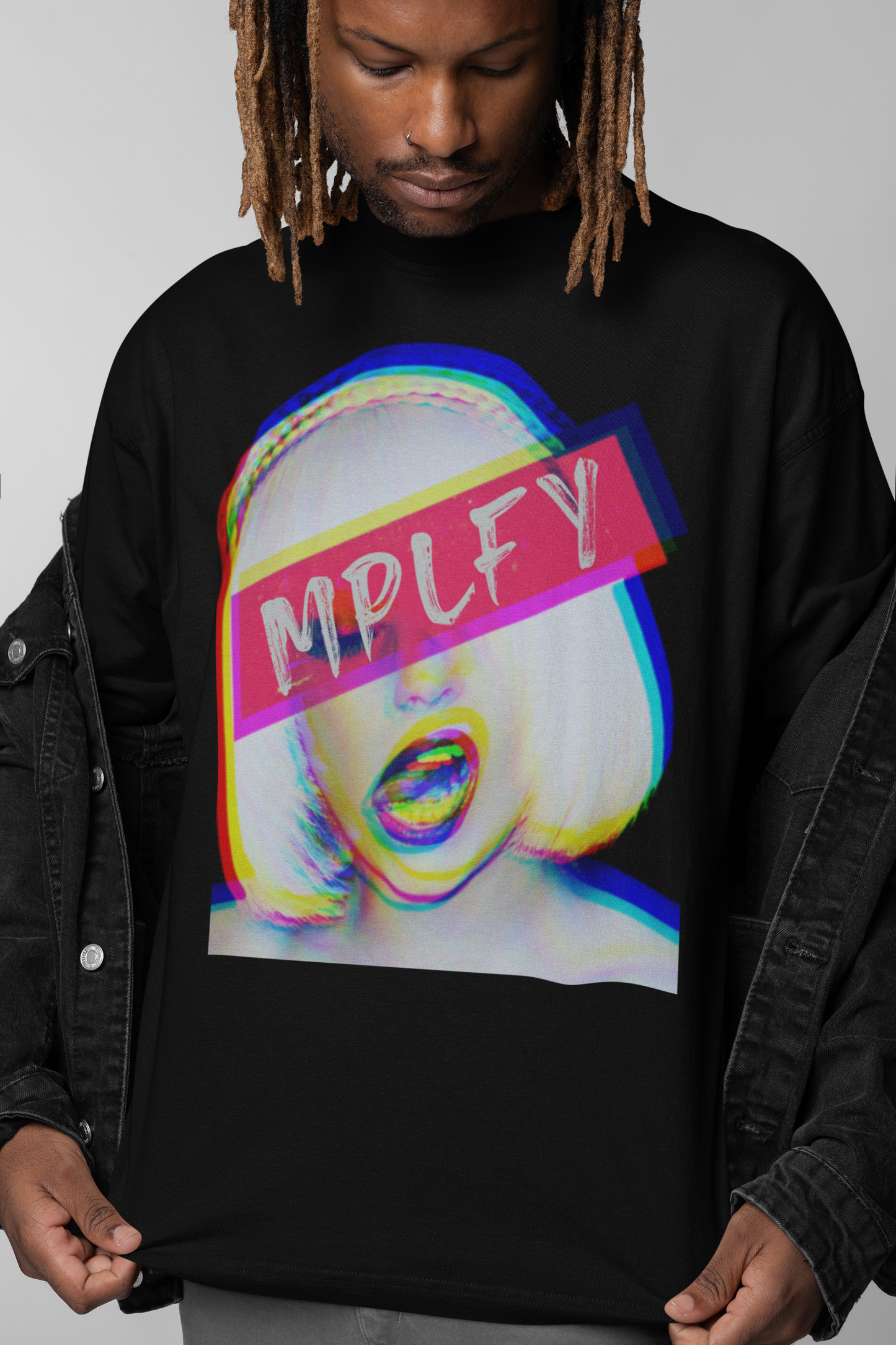 LADY Classic Fit AmplifyDestroy  Print Tee Shirt Vibrant Graphic Tee, Stylish Unisex T-Shirt, Casual Wear, Gift for Music Lovers, Streetwear