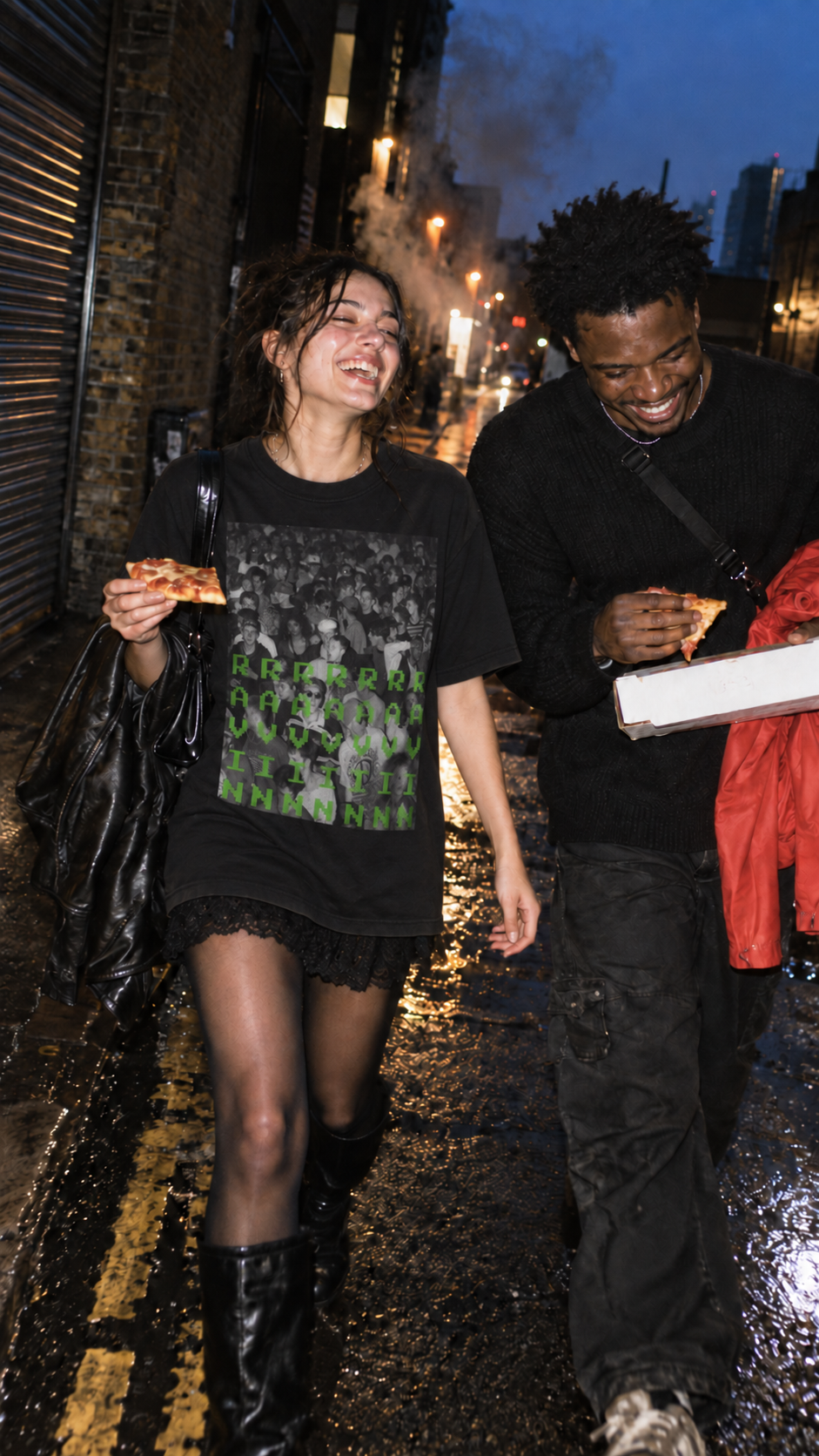 Ravin Tee worn after a night out – AmplifyDestroy After the Gig campaign