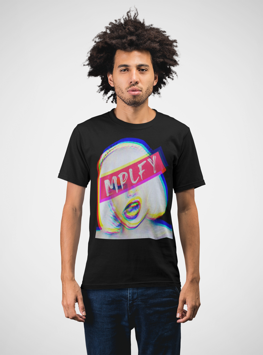LADY Classic Fit AmplifyDestroy  Print Tee Shirt Vibrant Graphic Tee, Stylish Unisex T-Shirt, Casual Wear, Gift for Music Lovers, Streetwear