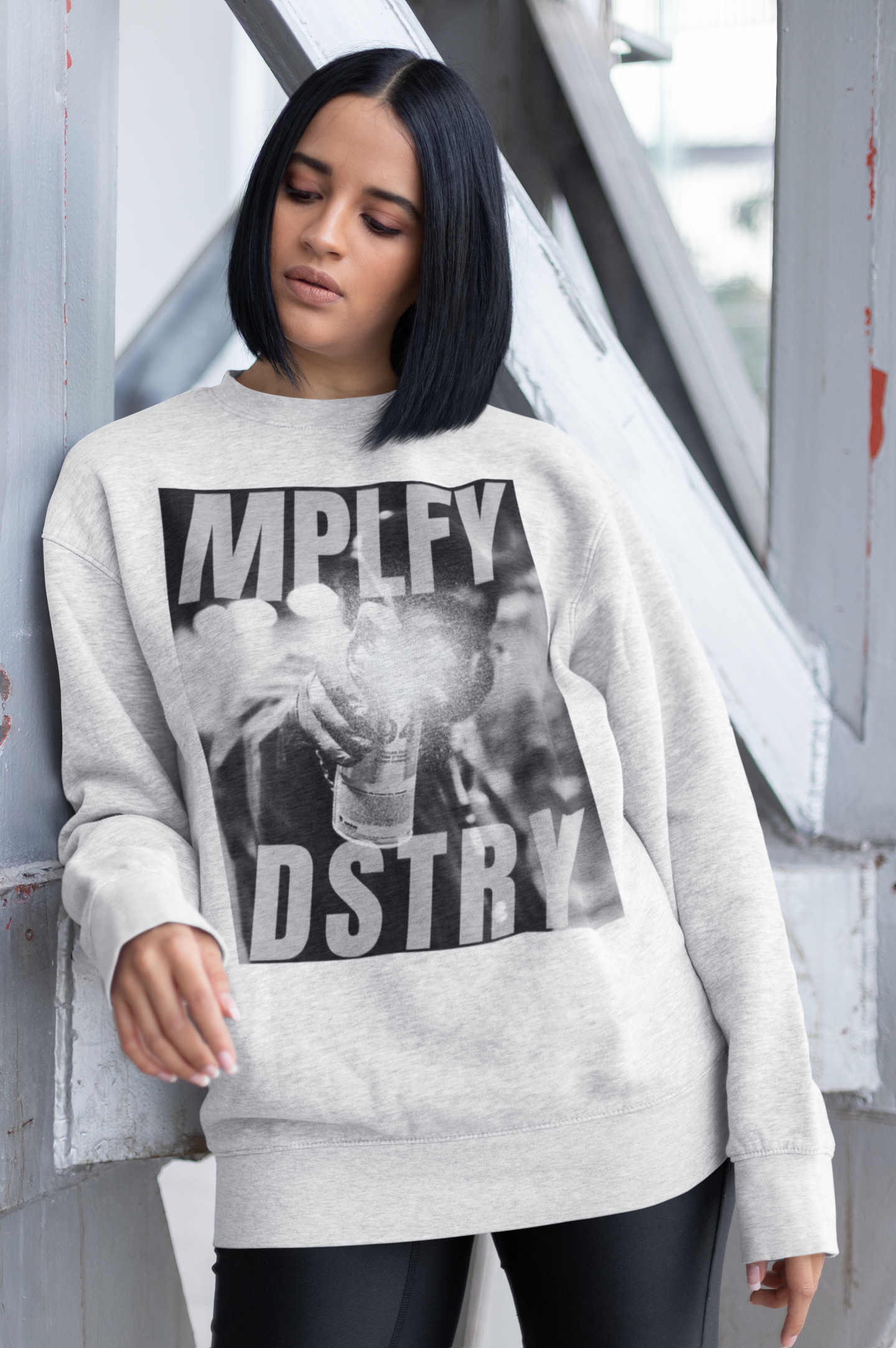 SPRAY Classic Fit AmplifyDestroy Print Sweatshirt